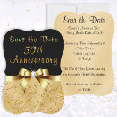 Search for parents 50th anniversary invitations Black and gold