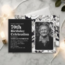 Search for white flowers birthday invitations Black