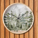 Search for forest green clocks Watercolor