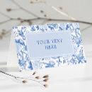 Search for blue and white place cards Chinoiserie