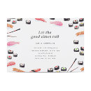 Search for sushi roll invitations Watercolor