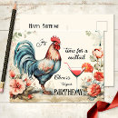 Recherche de vintage coq cartes postales Aquarelle