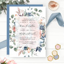 Search for dusty blue and mauve wedding invitations Watercolor floral