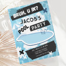 Search for teen pool party invitations Boy