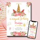 Recherche de cute unicorn anniversaire invitations Aquarelle