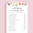 Search for who knows the bride best Floral