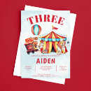 Search for circus 3rd birthday invitations Vintage