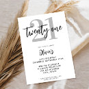 Search for black 21st birthday invitations Modern