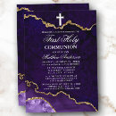 Search for purple cross first communion invitations Christian