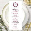 Search for burgundy menus Reception
