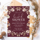 Search for burgundy bridal shower invitations Elegant calligraphy script