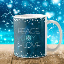 Search for blue snowflake mugs Typography
