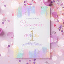 Search for pastel 1st birthday invitations Pink and gold