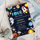Search for sun and moon birthday invitations Modern space party