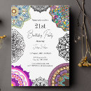 Search for mandala birthday invitations Purple