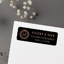 Search for black gold wedding return address labels Dark