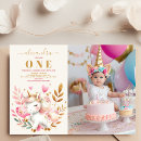 Search for unicorn 1st birthday invitations Magical