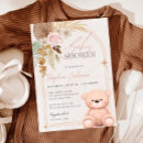 Search for bear baby girl shower invitations Boho