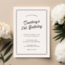 Search for vintage 21st birthday invitations Black and white