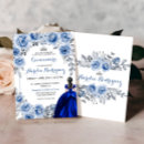 Search for navy quince invitations Royal blue
