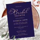 Search for navy and gold bridal shower invitations Calligraphy