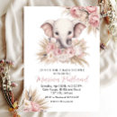 Search for pink elephant baby shower invitations Boho