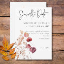 Search for fall leaves save the dates Watercolor