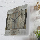 Search for wood and metal clocks Rustic
