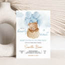 Search for teddy bear hot air balloon baby shower invitations Blue