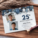 Search for 25th silver birthday invitations Modern