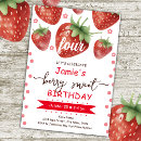 Recherche de fraises rouges invitations Aquarelle