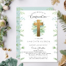 Search for girls confirmation invitations Gold cross