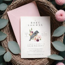Search for bird baby shower invitations boho