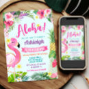 Search for girls flamingo 1st birthday invitations For her