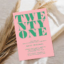 Search for green 21st birthday invitations Twenty one