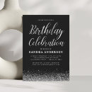 Search for black and silver birthday invitations Elegant
