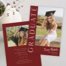 Search for maroon and white graduation invitations Simple