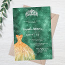 Search for emerald green sweet 16 invitations Gold