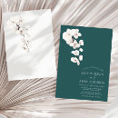 Search for emerald green and white invitations Botanical