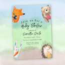 Search for watercolor animals baby shower invitations Bunny