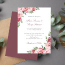 Search for watercolor burgundy floral wedding invitations Calligraphy script