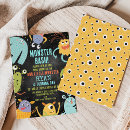 Search for little monster birthday invitations Chalkboard