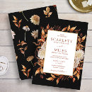 Search for orange and black wedding invitations Burnt orange terracotta leaves