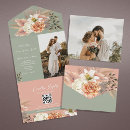 Search for sage green and peach wedding invitations Botanical