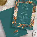 Search for teal and burnt orange wedding invitations Fall foliage