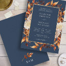 Search for navy blue and burnt orange wedding invitations For her