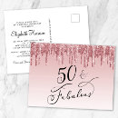 Search for rose 50th birthday invitations Glamourous