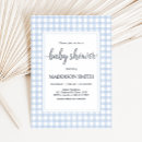 Search for blue gingham baby shower invitations Classic