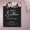 Search for black and pink birthday invitations Unique