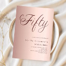 Search for rose gold 50th birthday invitations Simple